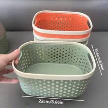 2pcs Multifunctional Thickened Colorful Hollow Storage Boxes, Plastic Storage Baskets For General Merchandise, Desktop Sundries And Stationery Organizer, Toiletries Storage Basket - Multicolor - View 3