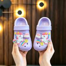 Caweiny Children's Summer Cartoon Cute Indoor Home Slippers, Unisex Kids Clogs - Purple - View 2