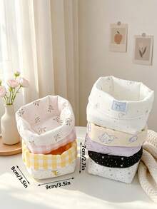 Cute Bow Star Storage Bucket Portable Multi Functional Mini Storage Bucket Makeup Brush Rack Skincare Box Foldable Storage Box,Storage Bags - Multicolor - View 3