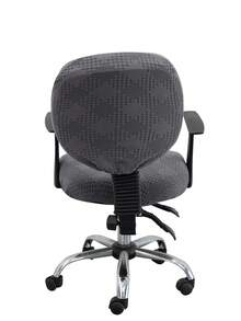 2pcs/Set (Back Cover + Seat Cover) Solid Color Jacquard Separate Office Chair Cover, Modern Style Elastic Polyester Separate Office Chair Cover, Suitable For Office, Study, Home Use, All Seasons - Grey - View 8