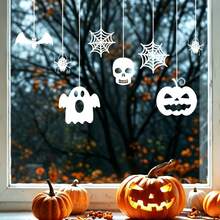 1pc Halloween Theme Glass Window Decorative Sticker, Reusable Static Cling Decal For Home Double Sliding Glass Doors, Bedroom Floor-To-Ceiling Windows, B&B Guest Rooms, Escape Rooms, Cocktail Bars, Supermarket Display Windows, Halloween Party, Halloween Decoration Gift - Halloween Window Decor Stickers - View 7