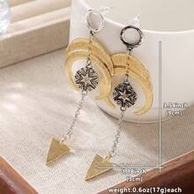 DIYCCPC Unique Gothic Sky Pendant Earrings, Brushed Crescent Moon And Star Arrow Tail Pendant, Mysterious Bohemian Jewelry For Women - Two-color - View 2