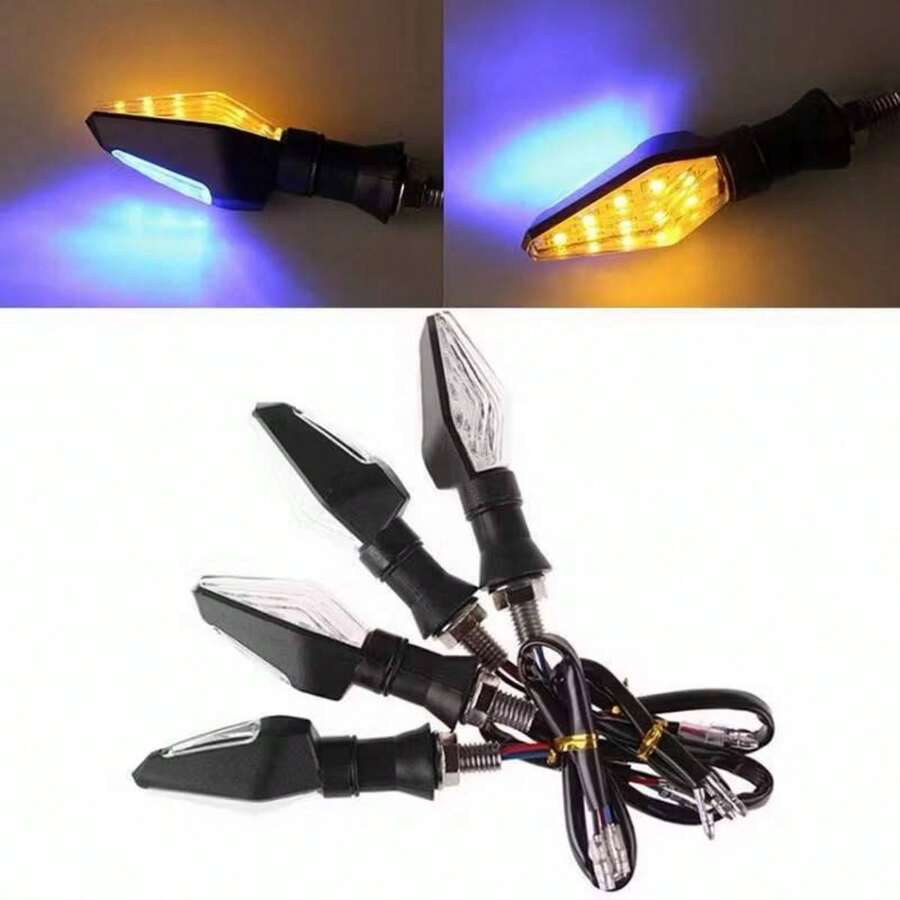4 pares de Pisca Seta Para Moto De Led  Universal Com Traseira Led Lightes - A - Visão 1