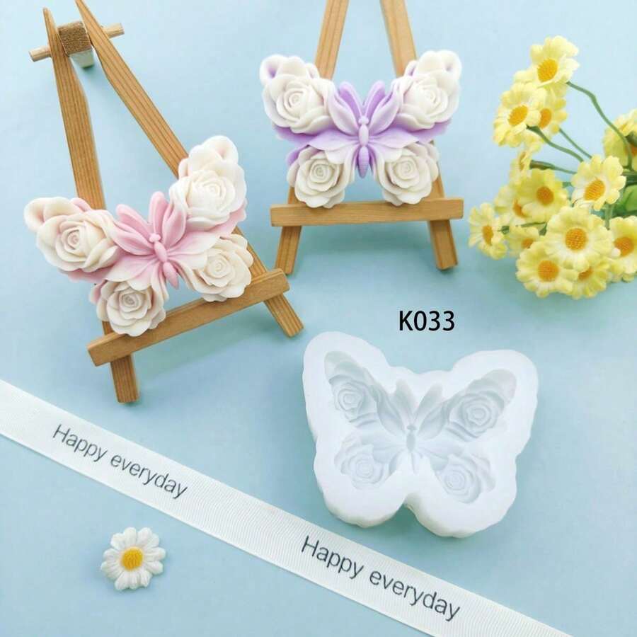 Butterfly Aromatherapy Candle Mold DIY Handmade Soap Butterfly Aromatherapy Plaster Mold - Flower Butterfly - View 1