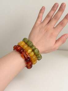1 Set European And American Exaggerated Contrast Color Acrylic Women's Bracelet Set - Multicolor - View 1