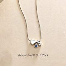 Personalized Initial Birthstone Heart Necklace, Customized Heart Pendant Necklace, Love Jewelry, Minimalist Everyday Necklace, Christmas Gift - As Shown - View 11