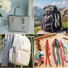 20/15/10/5/1pc Handmade Woven Colorful Nylon Rope Knot Keychain, Phone Charm, Bag Pendant - Fashion Wrist Strap Keychain With Carabiner, Woven Lanyard Suitable For Keys, Bag Charms, Key Rings, Wallet Decoration And Car Accessories, Random Color - Colored Nylon Rope - View 10