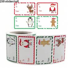 250pcs/Roll Christmas Holiday Decoration Gift Series Self-Adhesive Sticker Labels - Multicolor - View 6