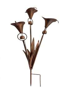 Iron Art Wind Chime Flower Stake, Antique Bronze Vintage Texture, Three Bells Gently Swaying With Pleasant Sound. Suitable For Potted Plants And Gardens, Adding Pastoral Poetic Charm To Corners, Wind Blowing Bells Ringing, Creating A Full Atmosphere. - A - View 7