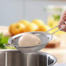 1/3/4 piezas Colador de malla fina de acero inoxidable con mango - Herramientas de cocina para tamizar y filtrar, juego de coladores de malla fina, herramientas y accesorios esenciales de cocina - Plateado - Ver 11