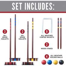 Franklin Sports Portable Backyard Croquet Sets - Complete 4 + 6 Player Croquet Sets With Mallets, Croquet Balls + Wickets Included - Outdoor Variant 3 - Starter - View 3