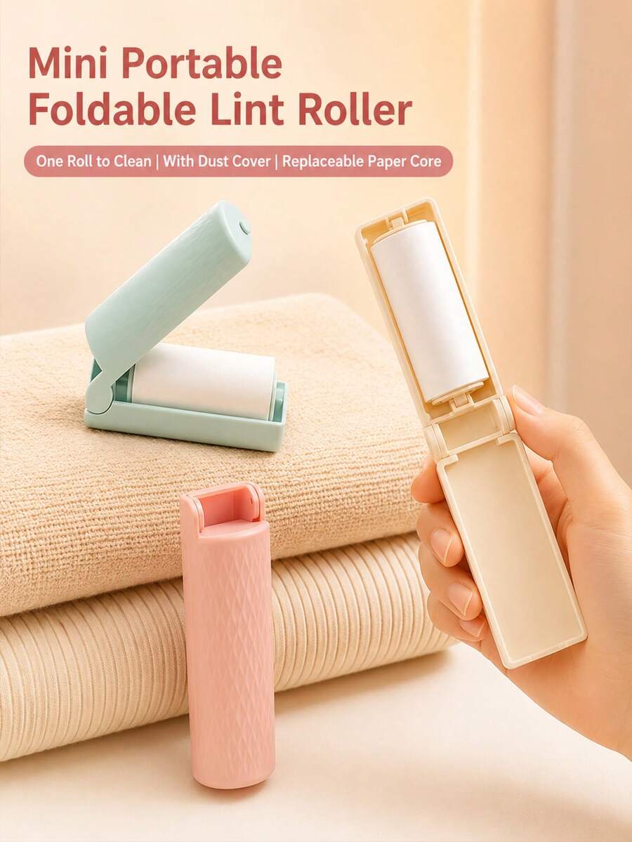 4pcs/Set Rol Pembersih Bulu Mini Portabel Lipat, Termasuk 3 Rol Pengganti, Penghapus Bulu Hewan Peliharaan Ukuran Saku, Cocok Untuk Perjalanan, Perjalanan Bisnis, Rumah, Mobil Dan Pakaian, 4/2/1pcs - MultiWarna - View 1
