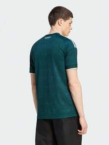 Adidas Men's REAL A JSY Short Sleeve Knit Collarless T-Shirt TJZ7205 - Dark Green - View 3