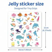 Underwater World DIY Jelly Sticker Book, Children's Removable & Reusable No-Residue Marine Creature Sticker Scene Matching Quiet Book - Baby Blue - View 4