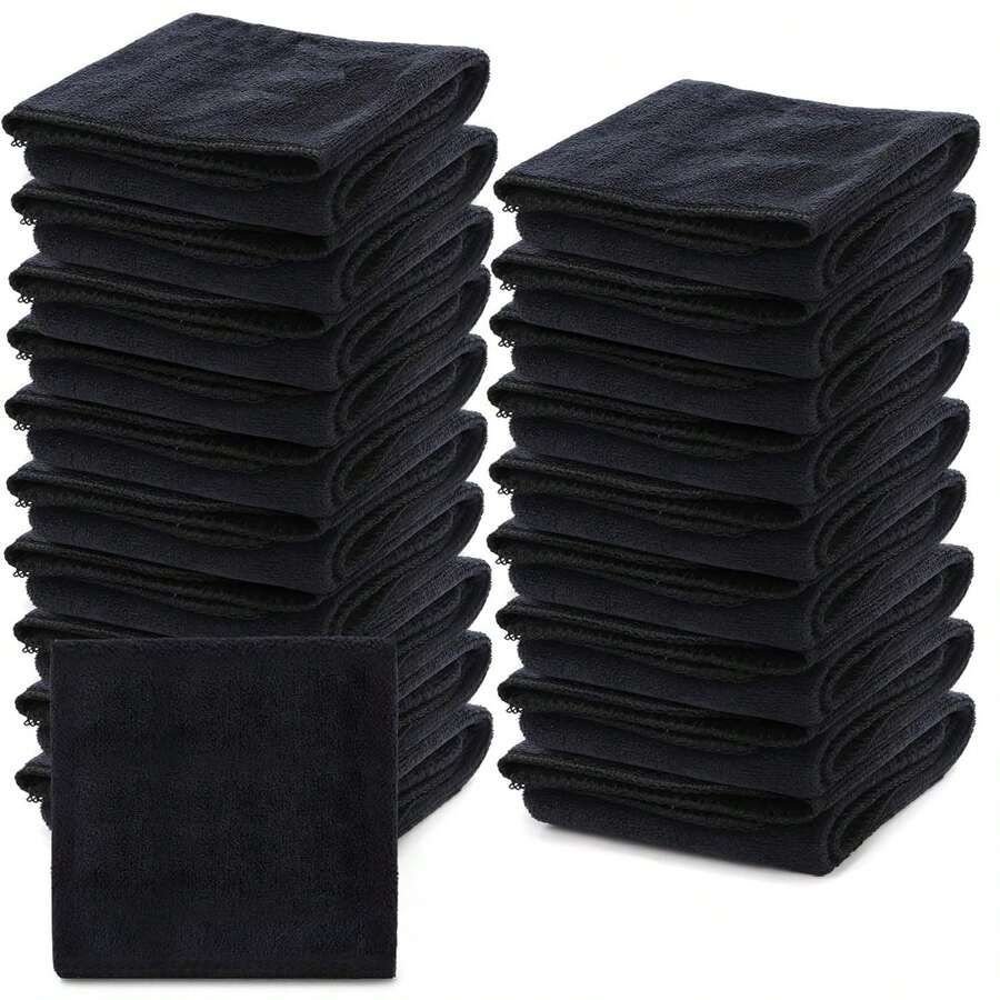 12pcs Microfiber Fitness Towels, 12 X 12 Inches, Bleach-Resistant, Highly Absorbent, Soft Quick-Dry, Lightweight, Suitable For Hand Care, Salon, Bathroom, Spa, Hotel, Pool, Home, Hair Care (Light Gray) - Multicolor - View 1