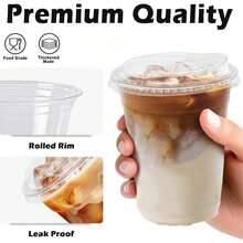 400/500ml Set Transparent Cups With Lids, Straight Lid Iced Drink Cups, Reusable Smoothie Cups, Suitable For Cold Drinks, Juices And Milkshakes - Halloween/Christmas/Birthday Party Essentials - Transparent - View 5