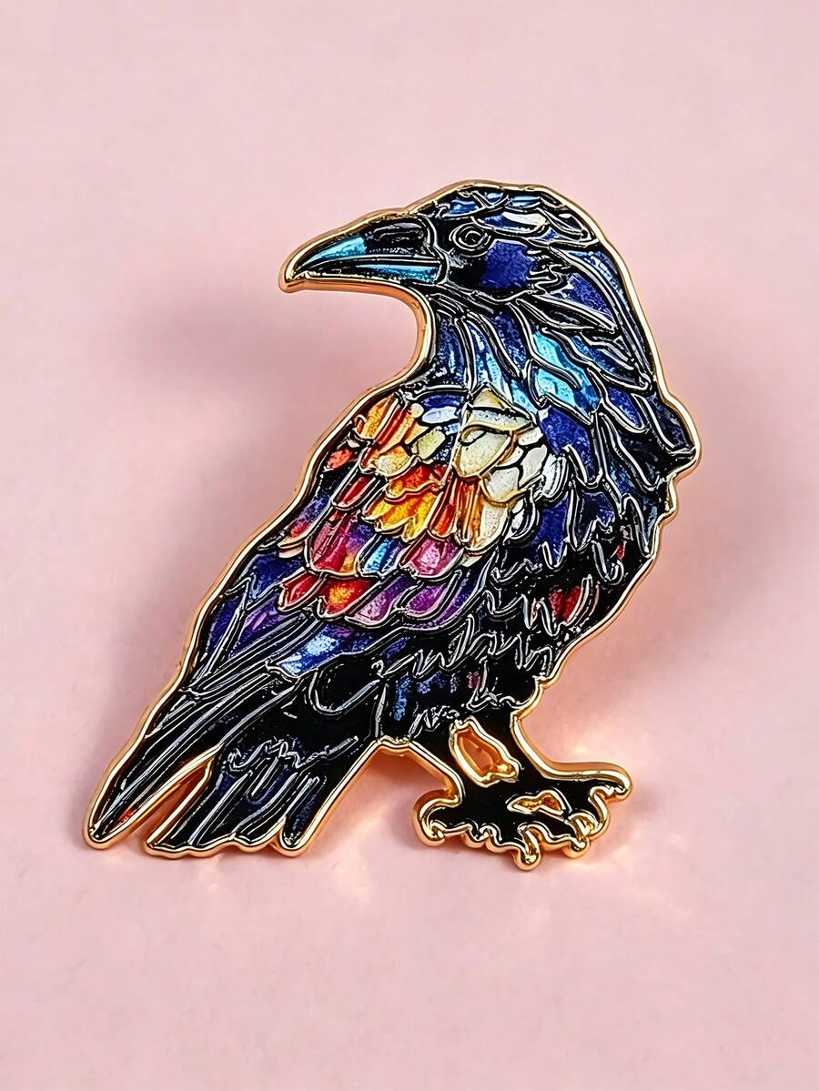 Fashionable Colorful Cartoon Crow Alloy Enamel Brooch Suitable For Women's Daily Backpack And Clothing Decoration - Multicolor - View 1