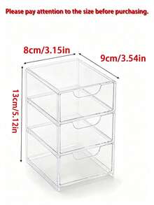 3-Layer Drawer Storage Box, Suitable For Jewelry, Hair Accessories, Earrings And Small Items, Furniture Office Study Desk Storage, Jewelry Storage Box, Drawer Cosmetic Storage, Bedroom Decor Desk Storage, Home Desk Drawer Storage Box - Multicolor - View 9