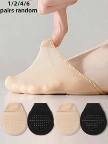 1/2/4/6 Pairs Summer Thin Half-Toe Socks Women's Non-Slip Front Foot Invisible Low-Cut Casual Socks - Multicolor - View 11