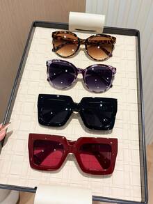 4pcs Black Red Purple Leopard Print