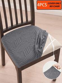 4/6pcs Set Jacquard T-Shaped Striped Plaid Elastic Table & Chair Covers, Suitable For Home, Hotel, Restaurant, All Seasons - Multicolor - View 13