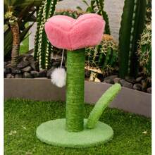 1pc Tulip Shaped Cat Scratching Board With Sisal Rope, Pet Cat Scratching Post Toy - Multicolor - View 2