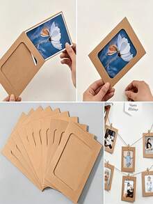 20pcs/Set Paper Photo Frame Set, Hanging Photo Display Banner, DIY Clip Photo Display Rack, Suitable For Home, Baby Room, Office, Wedding And Party Decoration - Multicolor - View 10
