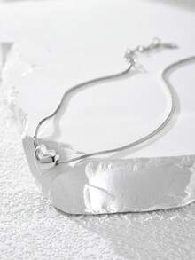 Minimalist 3D Heart Anklet, 925 Sterling Silver, Suitable For Women's Daily Wear Or Summer Vacation - Silver - View 3