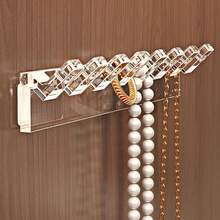 3/9 Packs Wall Mount Acrylic Jewelry Organizer With 8 Hooks, Multifunctional Hanging Jewelry Display Rack, Space Saving Storage For Necklaces, Bracelets, Earrings & Rings, Polished Plastic Decor Holder, Perfect Gift Halloween - Multicolor - View 7