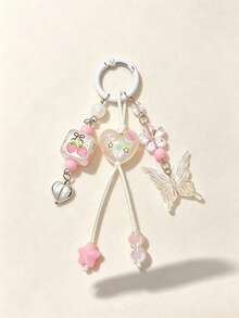 1pc Heart Butterfly Backpack Accessory, Girls Bag Charm - Multicolor - View 4