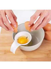 Kitchen Egg White Separator, Egg Yolk And White Separator, Compact And Convenient Egg Separator Filter For Home Baking, 3pcs - White - View 3