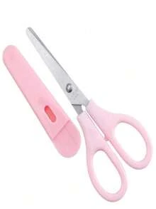 3-Color Stainless Steel Round Tip Scissors With Protective Cover, Pink, Purple And Light Blue Portable Multi-Function Scissors, Ergonomic Design, Suitable For Office, School, Home And Craft Projects, Can Cut Fabric, Paper And Metal Wire - Multicolor - View 11