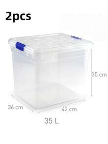 Multi-Functional Transparent Storage Containers Feature Large Capacity,Reinforced Snap-Lock Lids. Sturdy. Perfect For Storing And Organizing Seasonal Clothing.Home Organization, Can Be Used In Wardrobes, Storage Rooms, Bedrooms, Offices, Kitchens. - Storage Box With Lid - View 24