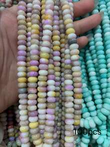 50/100顆 5*8mm 玉瑪瑙隔珠，DIY 手鍊項鍊鑰匙圈配件，多色百搭，激發手工設計靈感 - Please choose a color - 查看 70