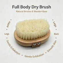 Soft Bristle Body Scrub Brush, Dry Brushing Bath Brush, Exfoliating Skin Brush For Body Scrubbing And Fat Removal - Apricot - View 8