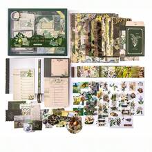Scrapbook Supplies Kit, Botanical Bullet Junk Journal Kit With Journaling/Scrapbooking Supplies, Stationery, A6 Grid Notebook With Graph Ruled Pages,Washi Sticker, Decorative Papers, Envelopes, Scrapbook Gift For Craft Lover - Plants - View 11