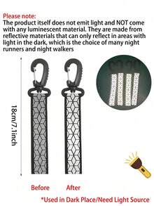 2pcs Reflective Keychains, High Visibility At Night, Durable Double-Sided Webbing, Suitable For Outdoor Sports, Running And Cycling - Multicolor - View 6