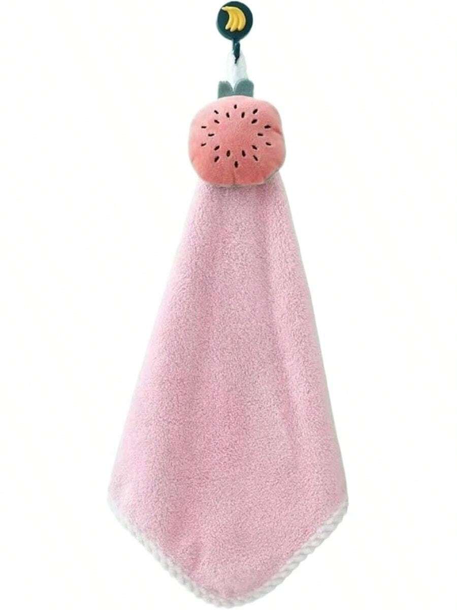 Toalla colgante de microfibra absorbente para secar manos y limpiar cocina, baño o automóvil, 1 pieza - Rosado Sandía - Ver 1