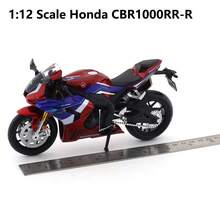 Burago 1:12 Scale Honda CBR1000RR-R Fireblade SP (White/Red) Die-Cast Motorcycle Model – Creative Desktop Ornament With Display Stand - Multicolor - View 11