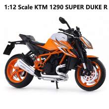 Burago 1:12 Scale KTM 1290 Super Duke R Die-Cast Motorcycle Model – Creative Desktop Ornament With Display Stand (Gift) - Multicolor - View 5