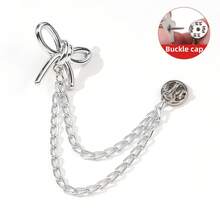 2Pcs Decorative Chain Trouser Cuff Clips, Adjustable Detachable No Sew Reusable Pant Hem Fastener Clips For Shortening Pants Jeans T‑Shirts Multi‑Purpose Clothing Decor Accessories - Multicolor - View 12