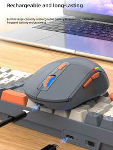RAIKU R908 Customized Gaming Keyboard And Mouse Set, Three-Color Dual-Mode 2.4G+Bluetooth Backlit Keyboard, 85-Key Business Office Keyboard, 6-Button Wireless Dual-Mode Matching Mouse - View 6