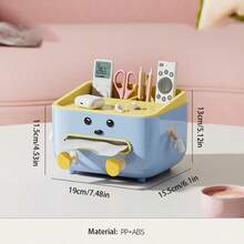 1pc Multi-Function Desk Organizer Box, Makeup Organizer Rack, Remote Control & Office Supply Storage Box, Desk Decor (With Sticker) - Multicolor - View 19