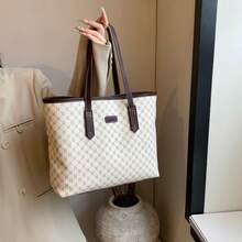SHIMEINI Bộ 2 túi tote đeo vai họa tiết vintage thời trang cổ điển 2026, dung tích lớn, phù hợp cho nữ dùng hàng ngày, đi làm, đi học, du lịch nghỉ dưỡng, làm quà tặng hẹn hò ngày lễ - trắng - Xem 6