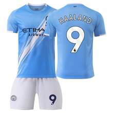 26 camisetas de fútbol azules del Manchester City para el hogar, número 9 Haaland, número 10 Grealish, número 11 De Bruyne, número 17 De Bruyne. - Amarillo - Ver 3