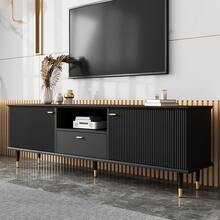 TV Stand With Open Shelves And Drawers - Black - 黑色 - 查看 2