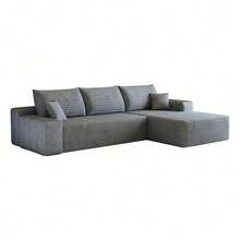 270cm Boneless Modular Corner Sofa With L-Shaped Chaise Longue, Modern Modular Sofa With Deep Seat, No Assembly Required, Compression Sofa For Living Room, Bedroom, Apartment - Grey - View 9