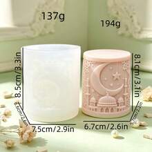Moon Starry Sky Castle And Pavilion Aromatherapy Candle Silicone Mold Plaster Decoration Ornament Silicone Mold - White - View 11