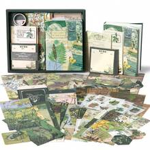 Scrapbook Supplies Kit, Botanical Bullet Junk Journal Kit With Journaling/Scrapbooking Supplies, Stationery, A6 Grid Notebook With Graph Ruled Pages,Washi Sticker, Decorative Papers, Envelopes, Scrapbook Gift For Craft Lover - Plants - View 1