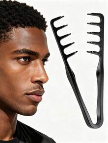1pc Volumizing Wide Tooth Comb (ABS Plastic, Unisex), With Anti-Slip Textured Handle, Designed To Create Root Volume And Fluffiness, Suitable For All Hair Types, Essential Tool For Home, Back To School And Travel - Multicolor - View 3